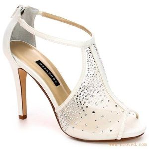 Caparros ivory satin heels